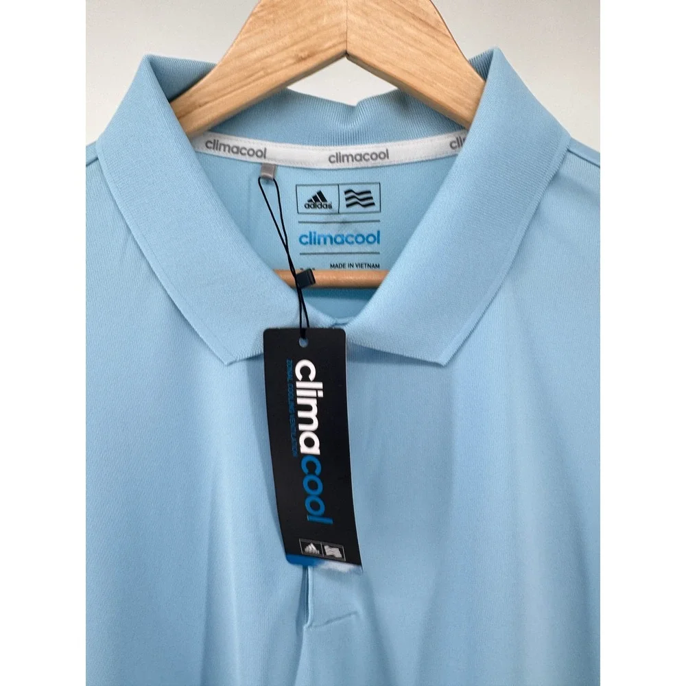 adidas ClimaCool Golf Polo Shirt Mens XL Ice Blue Performance Athletic Golf